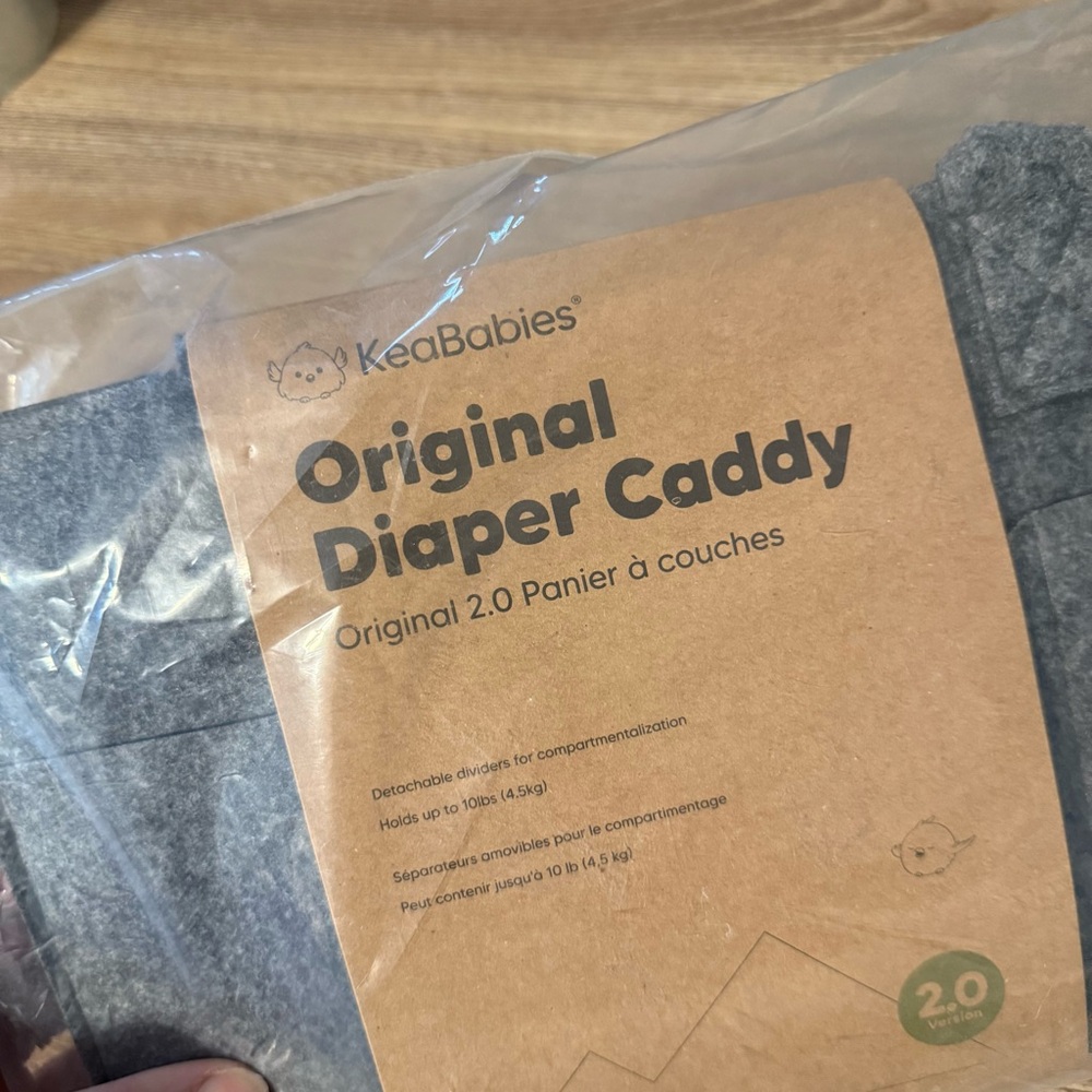 KeaBabies Original Diaper Caddy 2.0 in gray. - Picture 2 of 4